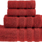 HALLEY Decorative Turkish Towels Set, 4 Pieces - Highly Absorbent & Fade Resistant Fabric, 100% Cotton - 1 Bath Towels, 1 Hand Towels, 2 Washcloths - Red