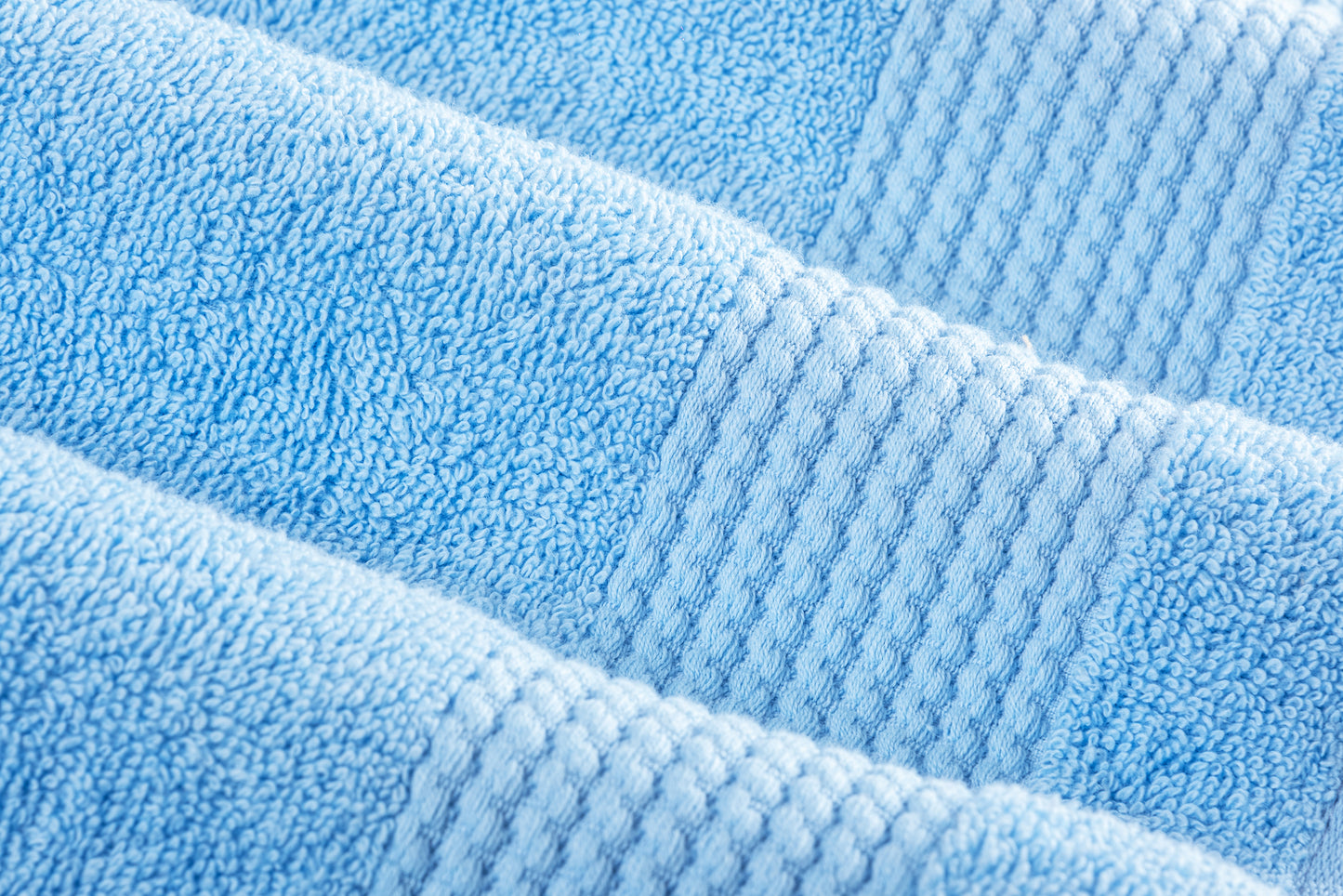 HALLEY Turkish Bath Towels Set – 4 Piece Bathroom Set, Ultra Soft, Machine Washable, Highly Absorbent, 100% Cotton - 650 GSM Luxury Spa Quality, 1 Bath Towels, 1 Hand Towels, 2 Washcloths - Blue