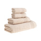 HALLEY Turkish Bath Towels Set – 4 Piece Bathroom Set, Ultra Soft, Machine Washable, Highly Absorbent, 100% Cotton - 650 GSM Luxury Spa Quality, 1 Bath Towels, 1 Hand Towels, 2 Washcloths - Cream