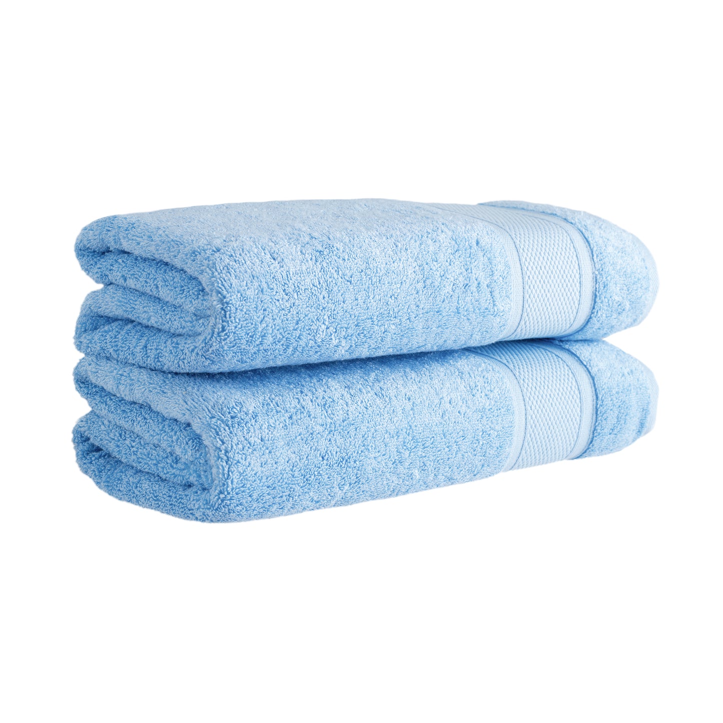 HALLEY Bath Towels 2-Pack - 100% Turkish Cotton Ultra Soft, Absorbent Bathroom Towels - Premium Quality, Machine Washable - Blue