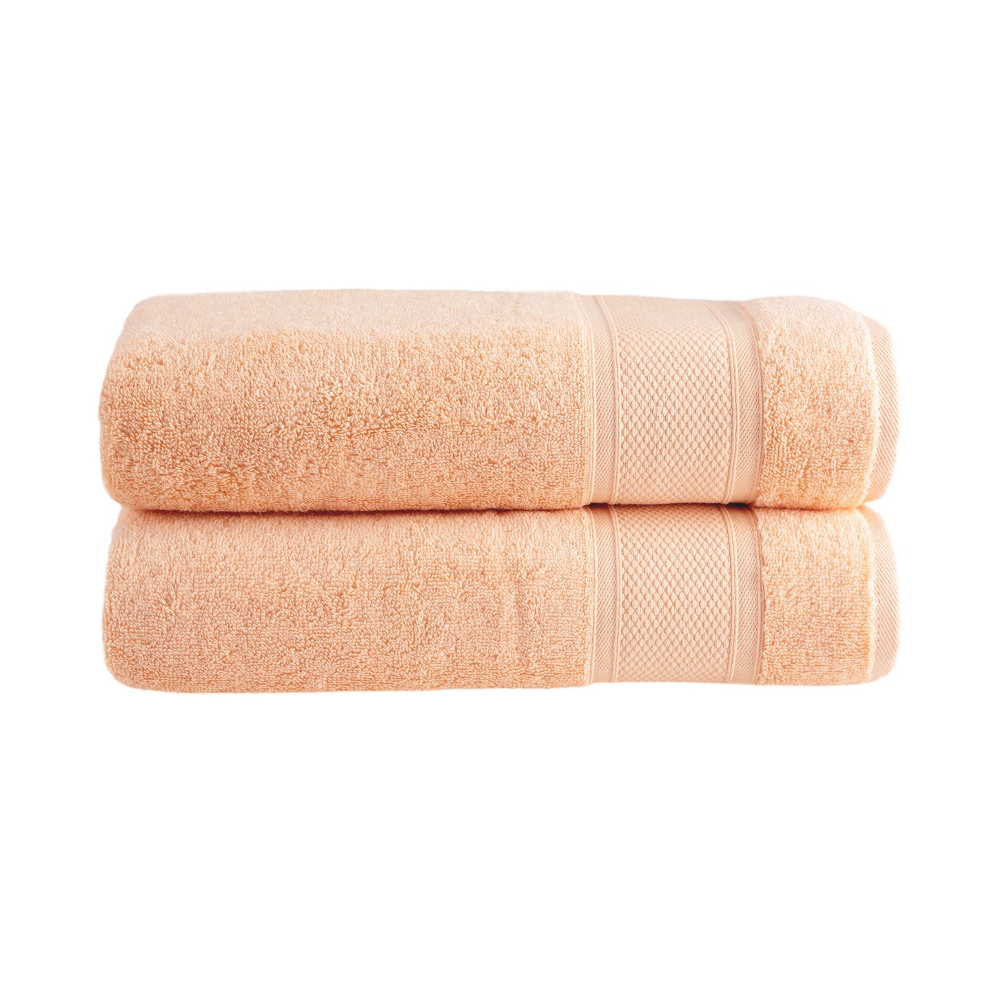 HALLEY Bath Towels 2-Pack - 100% Turkish Cotton Ultra Soft, Absorbent Bathroom Towels - Premium Quality, Machine Washable - Coral