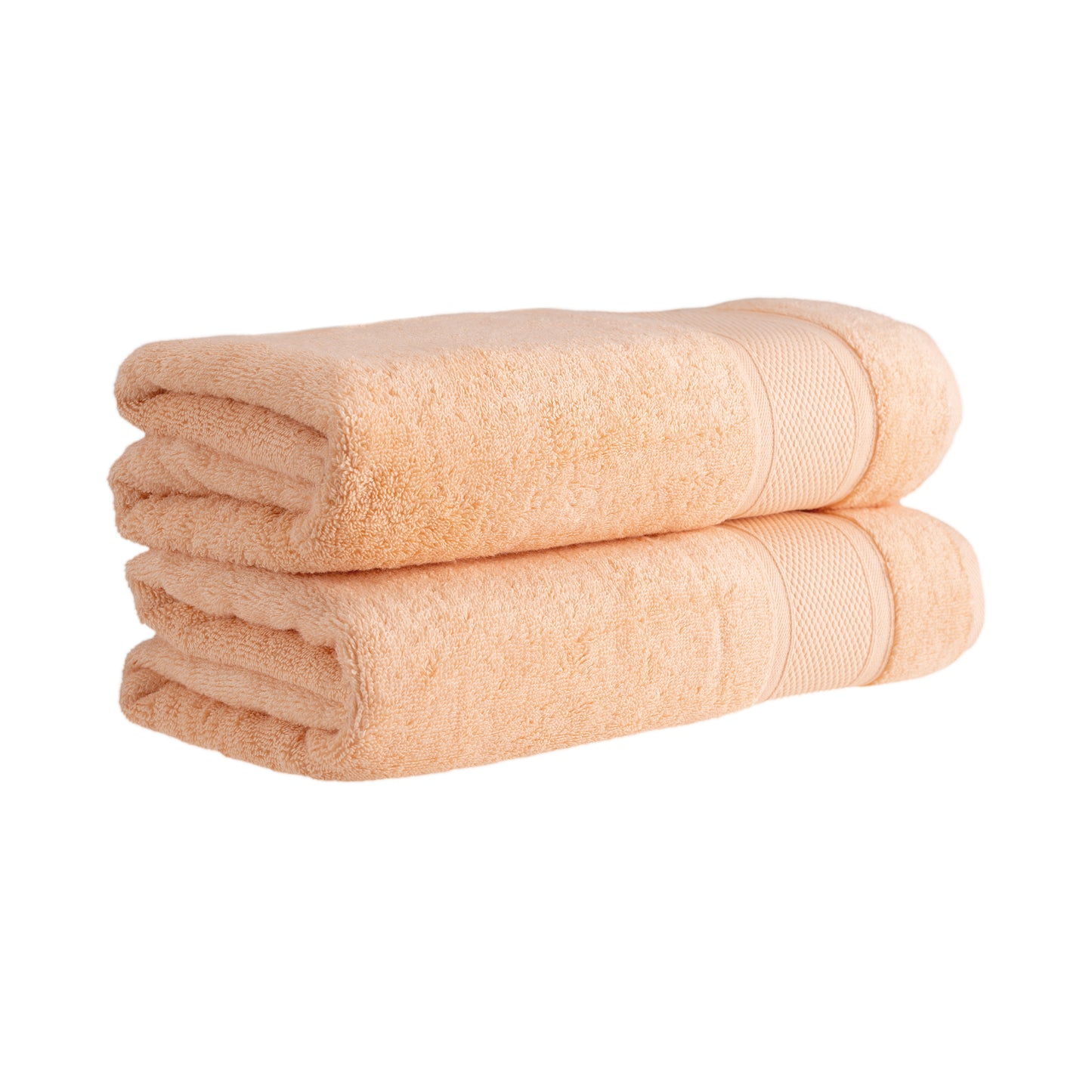 HALLEY Bath Towels 2-Pack - 100% Turkish Cotton Ultra Soft, Absorbent Bathroom Towels - Premium Quality, Machine Washable - Coral