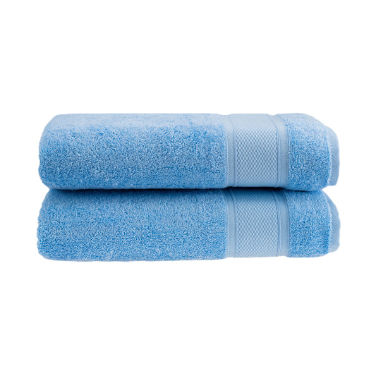 HALLEY Bath Towels 2-Pack - 100% Turkish Cotton Ultra Soft, Absorbent Bathroom Towels - Premium Quality, Machine Washable - Dark Blue