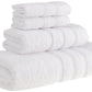 HALLEY Decorative Turkish Towels Set, 4 Pieces - Highly Absorbent & Fade Resistant Fabric, 100% Cotton - 1 Bath Towels, 1 Hand Towels, 2 Washcloths - White