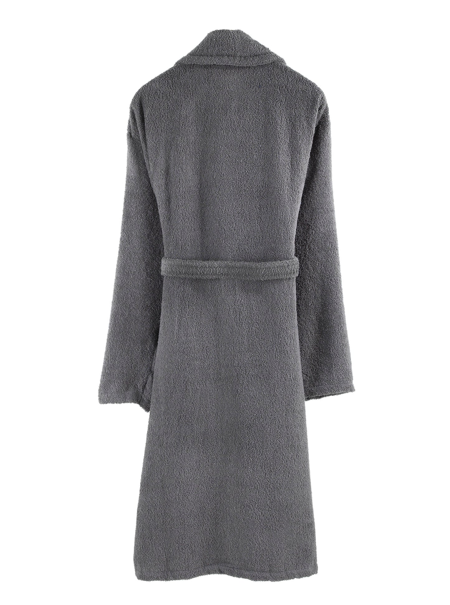 Halley Luxury Bathrobe for Women & Men, Shawl Collar Spa Bath Robes Terry Cotton Ultra Soft Shower Robe with Pockets Grey (XL)