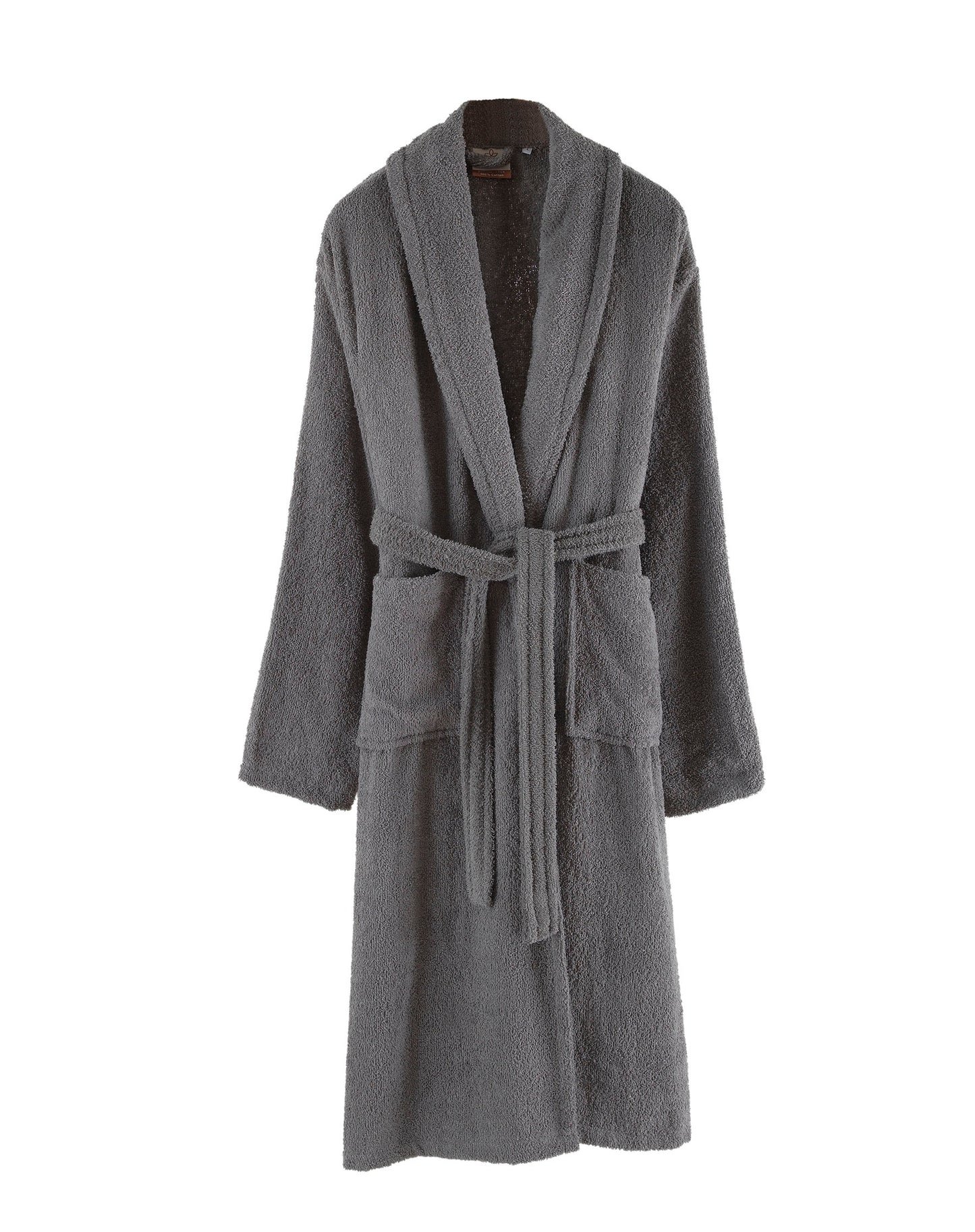 Halley Luxury Bathrobe for Women & Men, Shawl Collar Spa Bath Robes Terry Cotton Ultra Soft Shower Robe with Pockets Grey (XL)