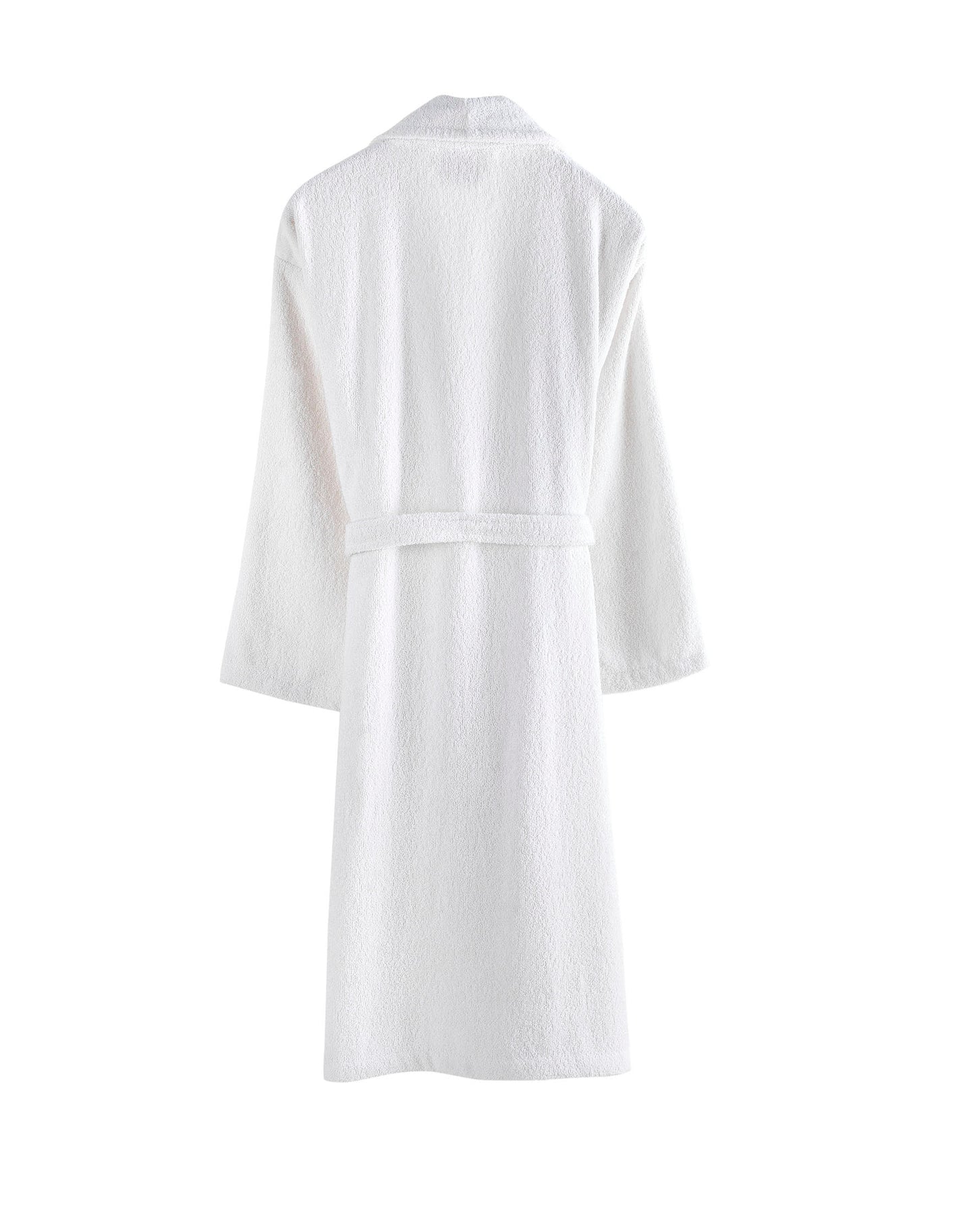 Halley Luxury Bathrobe for Women & Men, Shawl Collar Spa Bath Robes Terry Cotton Ultra Soft Shower Robe with Pockets White (L)