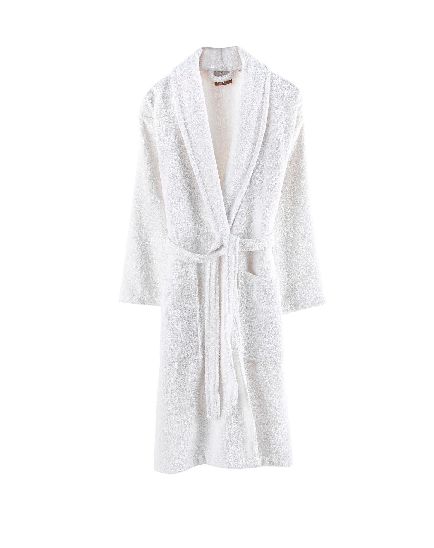 Halley Luxury Bathrobe for Women & Men, Shawl Collar Spa Bath Robes Terry Cotton Ultra Soft Shower Robe with Pockets White (M)