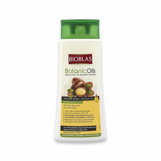 Bioblas Argan Oil & Organic Olive Oil Hair Loss Shampoo for Men and Women, Dermatologically Tested Hypoallergenic - 12 oz