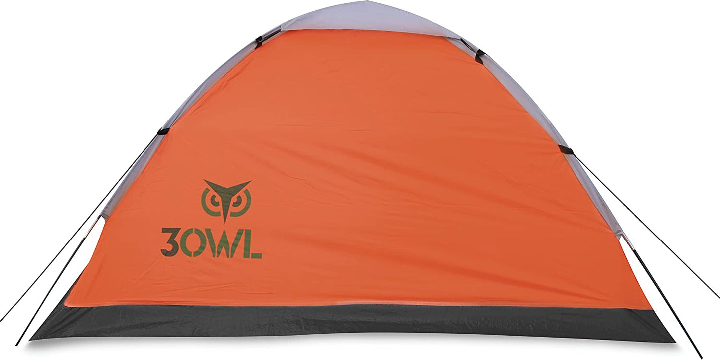 3OWL Everglades 2-Person Tent Perfect for Backpacking, Hiking, Camping, and Outdoors - Orange