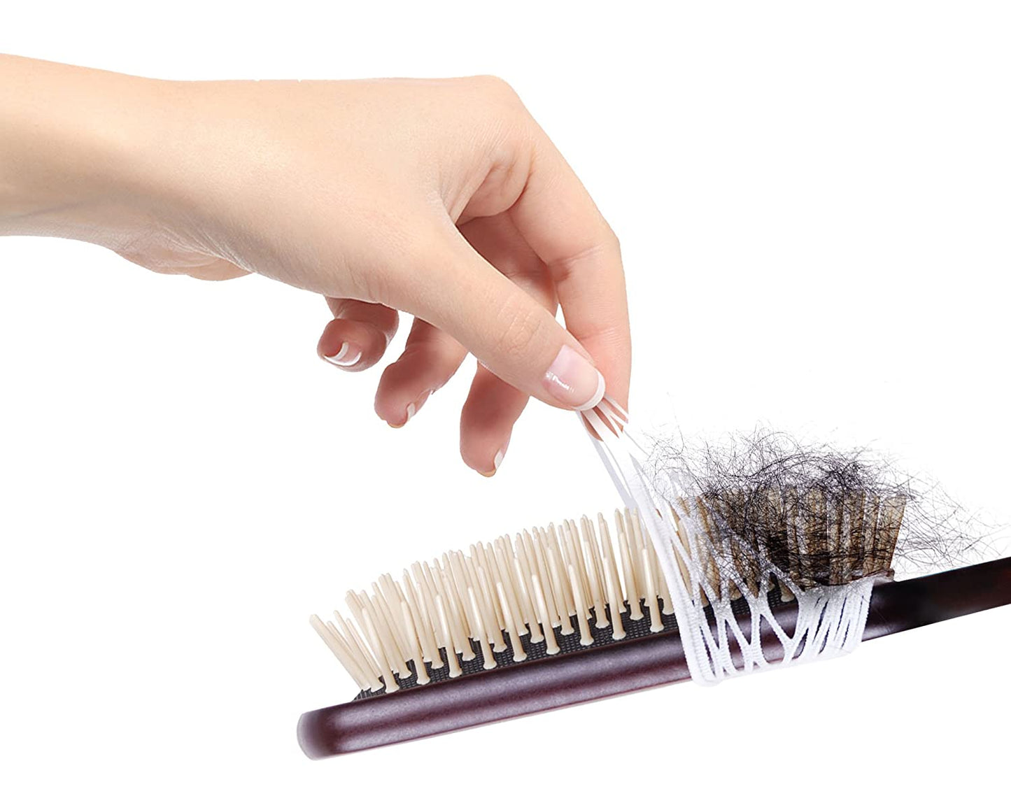 Hair Brush Cleaner Tool (100 Count) – Hair Brush Liner for Detangling Combs, Pet Hair Brushes, Dog, Cat, Horse Hair – Reusable Brush Hair Remover Net Comb Protection Net to Keep Brush Clean - Fits All Hairbrushes