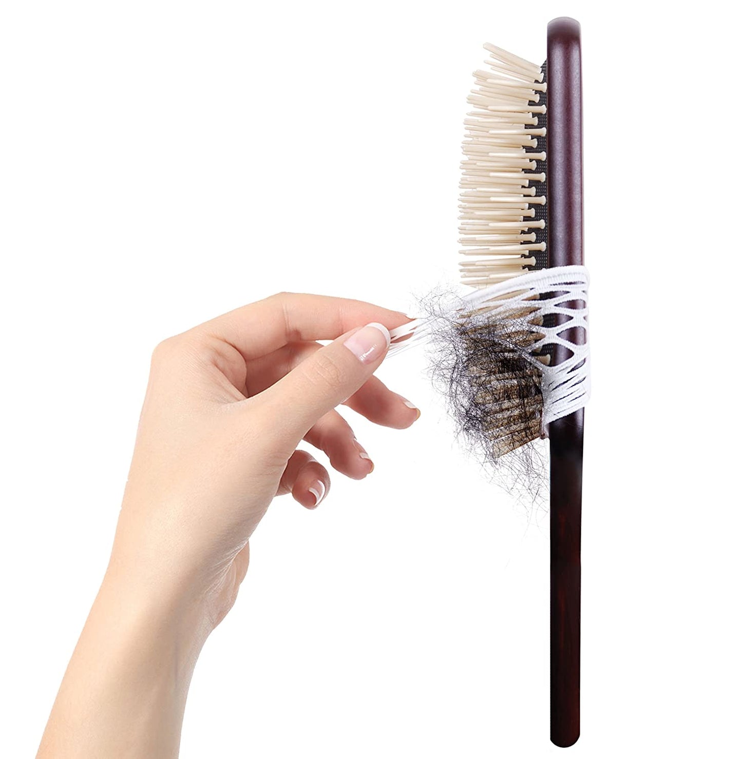 Hair Brush Cleaner Tool (100 Count) – Hair Brush Liner for Detangling Combs, Pet Hair Brushes, Dog, Cat, Horse Hair – Reusable Brush Hair Remover Net Comb Protection Net to Keep Brush Clean - Fits All Hairbrushes