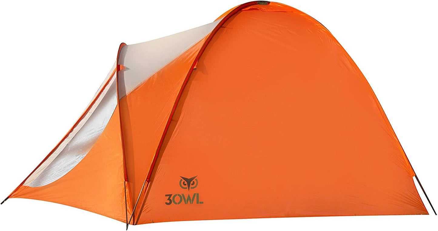 3OWL Everglades 5-Person Tent Perfect for Hiking, Camping, and Outdoors - Orange