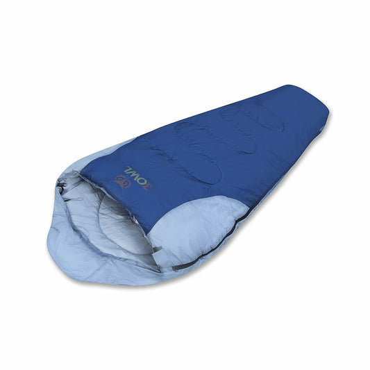 3OWL Mummy Sleeping Bag 3-Season Ideal for Hiking, Camping, and Outdoors - Blue